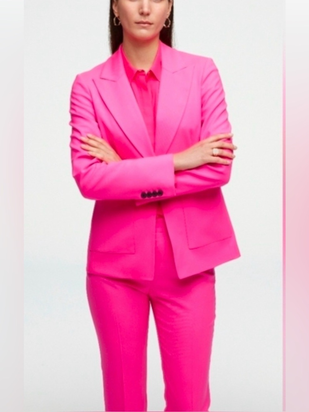 ARGENT Supermajority Hot Pink Seasonless Wool Blazer NWOT and Trouser NWT